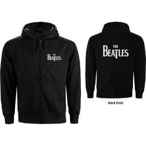 Image of The Beatles - Drop T Logo Ladies X-Large Hoodie - Black