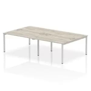 Image of Impulse Bench B2B 4 Person 1400 Silver Frame Office Bench Desk Grey