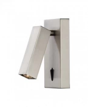 Image of Wall, Reading Light, 3W LED, 3000K, 210lm, Switched, Satin Nickel