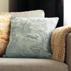 Image of Woodland Scandi Cushion Duck Egg, Duck Egg / 43 x 43cm / Polyester Filled