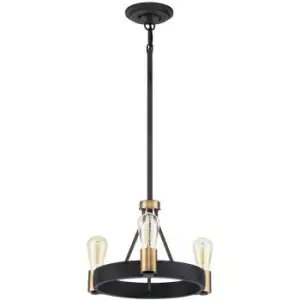 Image of Quintiesse Hinkley Silas Cylindrical Pendant Ceiling Light Aged Zinc & Heritage Brass