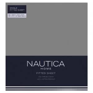 Image of Nautica Fitted Sheet - Mid Grey