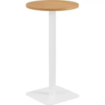 Image of 600MM Circular High Contract Table - White/Oak