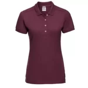 Image of Russell Womens/Ladies Stretch Short Sleeve Polo Shirt (XS) (Burgundy)