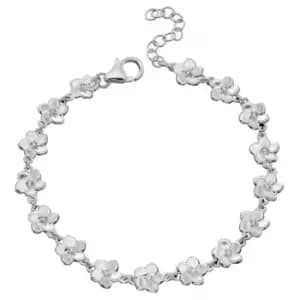 Image of Elements Silver 3D Cherry Blossom With CZ Centre Bracelet B5177C