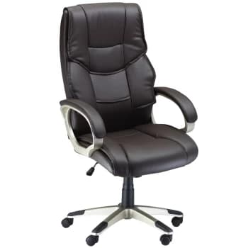 Image of HOMCOM Computer Office Swivel Chair Desk Chair High Back PU Leather Height Adjustable w/ Rocking Function (Brown) AOSOM UK