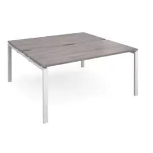 Image of Adapt starter units back to back 1600mm x 1600mm - white frame and grey oak top
