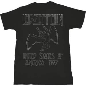 Image of Led Zeppelin - USA '77. Mens Large T-Shirt - Black