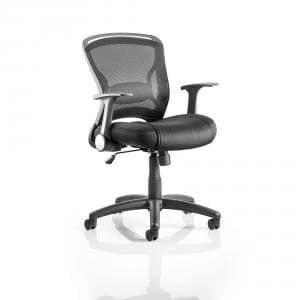 Image of Trexus Zeus Task Operator Chair With Arms Black Fabric Mesh Back Black