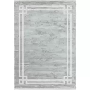 Image of Olympia OL01 Grey Pearl Border 120cm x 170cm Rectangle