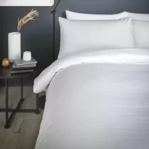 Image of Ravenna Woven Textured Check Easy Care Duvet Cover Set, White, Double - Serene