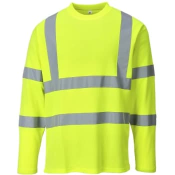 Image of S278YERL - sz L Hi-Vis Long Sleeved T-Shirt - S278 Yellow - Portwest