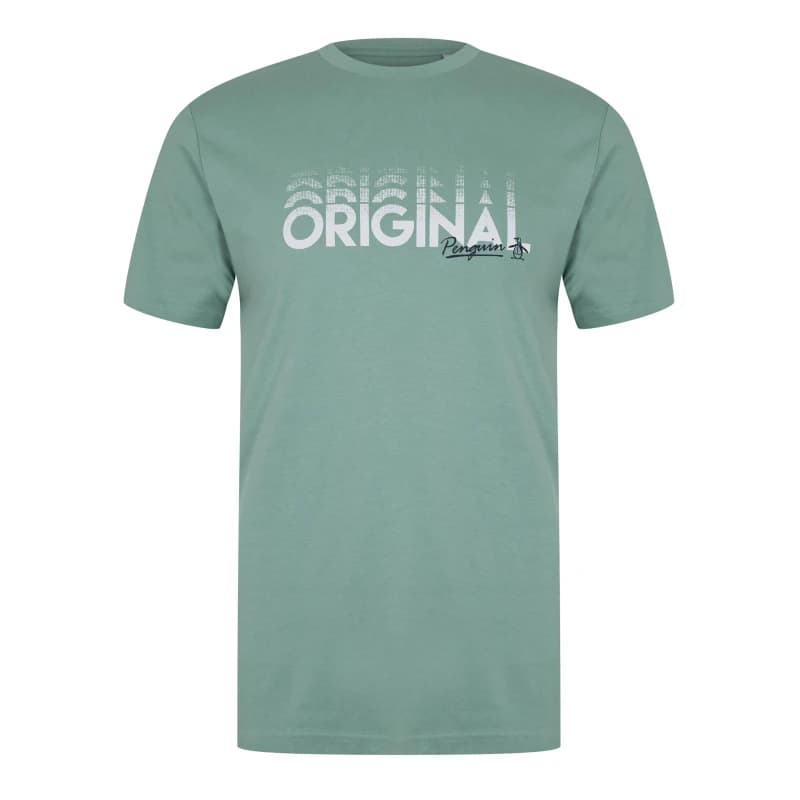 Image of Original Penguin L Logo Tee - Green Green S