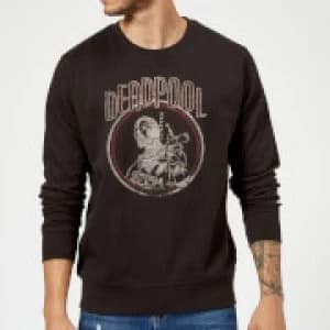 Image of Marvel Deadpool Vintage Circle Sweatshirt - Black