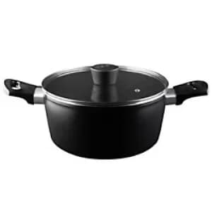 Image of MasterChef Casserole Aluminium with Glass Lid Black, Silver 20 cm