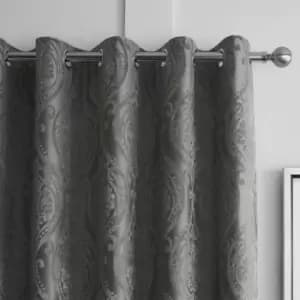Image of Curtina Chateau Slate Eyelet Curtains Slate (Grey)