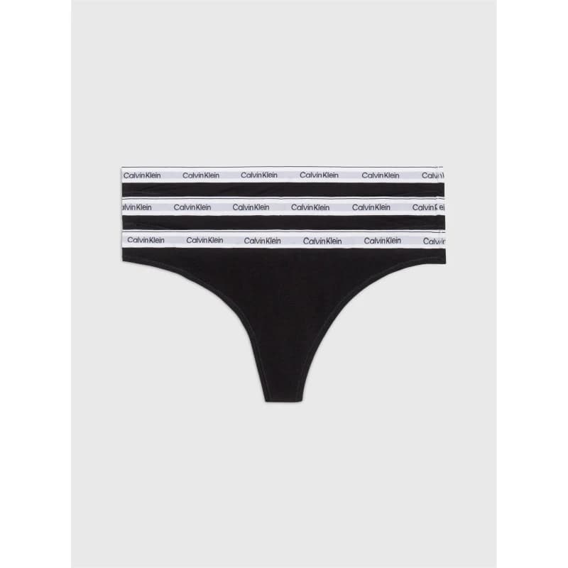 Image of Calvin Klein 3 Pack Thongs - Black 10