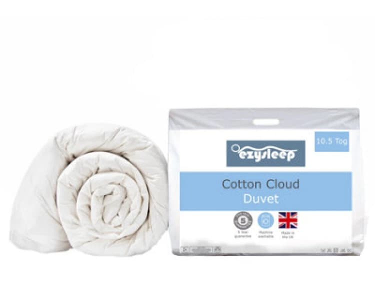 Image of Ezysleep Ezysleep 10.5 Tog Feels Like Down Cotton Cloud Duvet in White Size: Super King White Super King Unisex 5034567875240