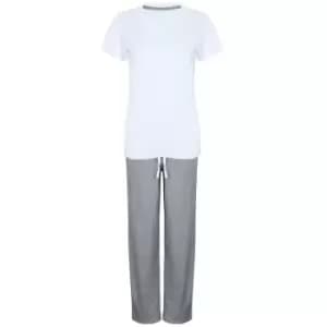 Image of Towel City Womens/Ladies Pyjama Set (3XL) (White/Heather Grey)