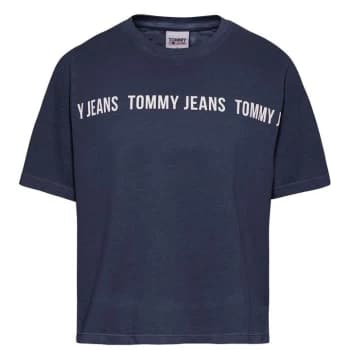 Image of Tommy Jeans Tommy Jeans Crop Tape T Shirt - C87 TWLIGHT NVY