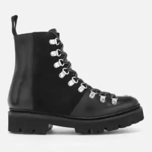 Image of Grenson Womens Nanette Leather Hiking Lace Up Boots - Black - UK 6