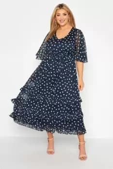 Image of Polka Dot Ruffle Maxi Dress