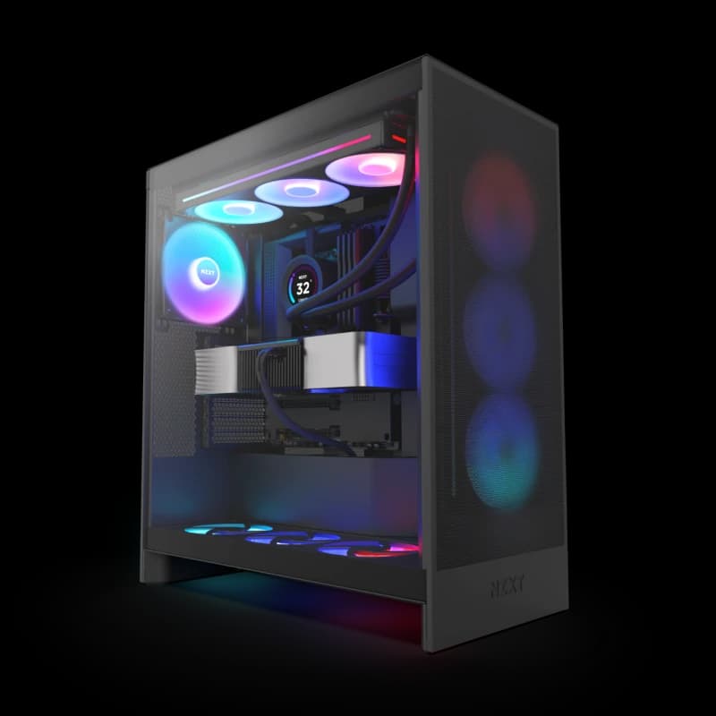 Image of NZXT H7 Flow RGB Edition ATX Mid Tower Case - Black - CM-H72FB-R1