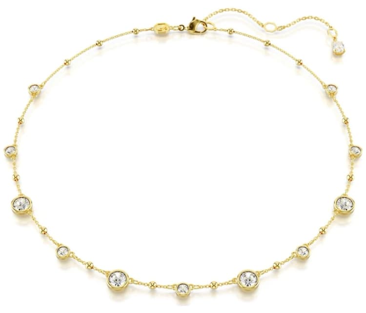 Image of Imber Round Cut Scattered Design White Gold-tone Plated Necklace 5680090