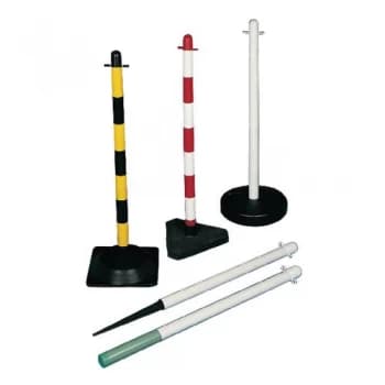 Image of Slingsby Freestanding Post Triangular Concrete-Weighted Base Yellow Black 37143