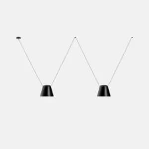 Image of Attic Decorative Hanging Ceiling Pendant Matt Black 2x E27 / 75cm x 200cm