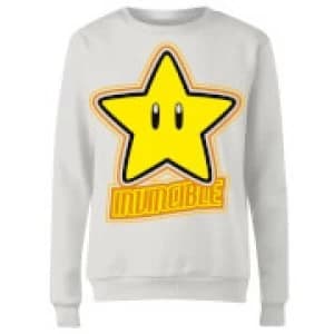 Image of Nintendo Super Mario Invincible Womens Sweatshirt - White - L