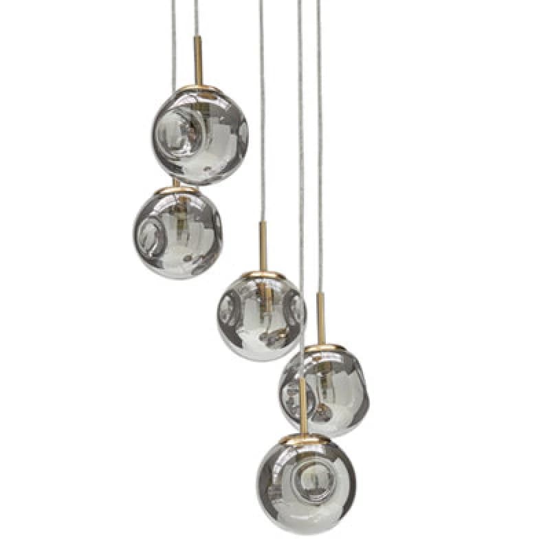 Image of BELIANI Pendant Lamp RALFES Glass Brass 399189