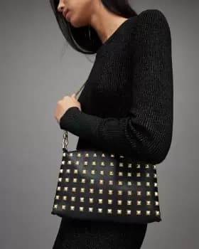 Image of AllSaints Eve Studded Leather Crossbody Bag