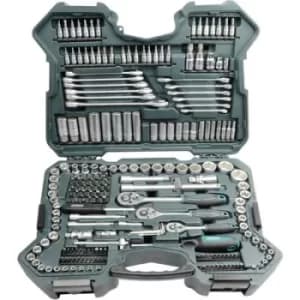 Image of Brueder Mannesmann Bit set Metric 1/4 (6.3 mm), 3/8 (10 mm), 1/2 (12.5 mm) 215 Piece M98430