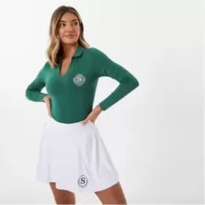Image of Slazenger Sofia Richie Long Sleeve Polo Bodysuit - Green