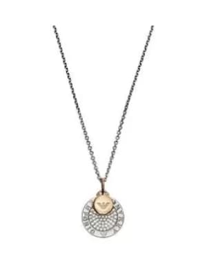 Image of Emporio Armani Sterling Silver EA Ladies Necklace, Multi, Women