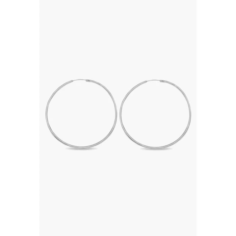 Image of Be You Sterling Silver 50mm Hoop Earrings Silver One Size