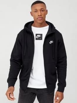 Image of Nike Sportswear Club Fleece Full Zip Hoodie - Black Size M Men