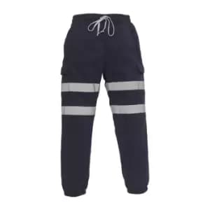 Image of Yoko Adults Unisex Hi Vis Jogging Pants (3XL) (Navy Blue)