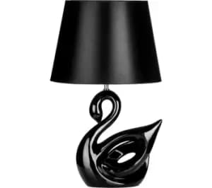 Image of INTERIORS by Premier Swan Polyresin Table Lamp - Black