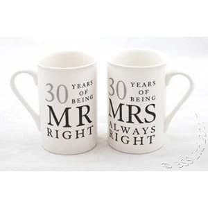 Image of Amore Gift Set - 30 Years Mr Right/Mrs Always Right Mugs