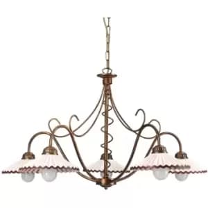 Image of Onli Rosina Multi Arm Pendant Ceiling Light, Glass Shades, 5x E14