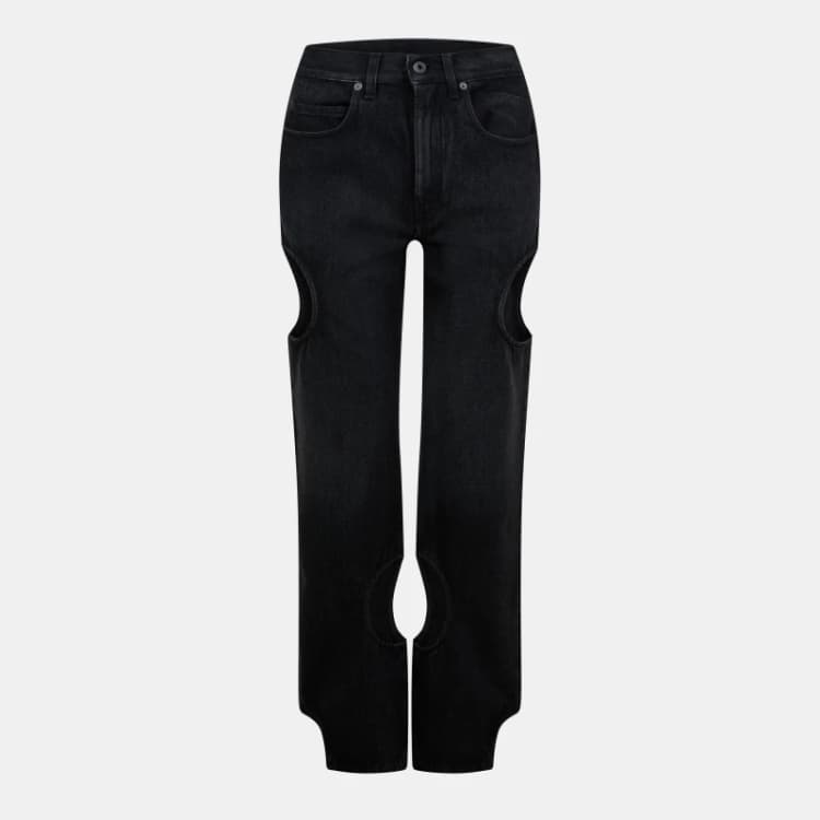 Image of Off White Womens Straight Leg Jeans Black female 26 L32