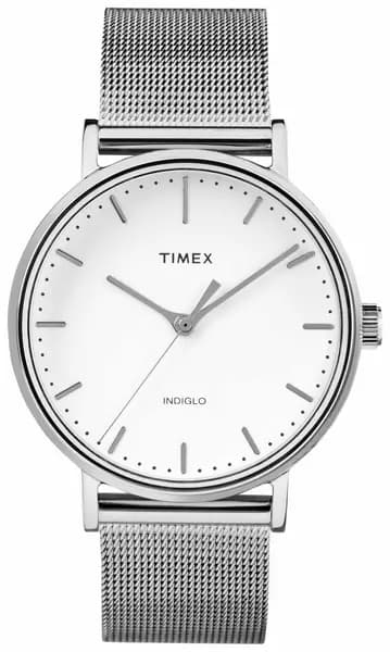 Image of Timex TW2R26600 Fairfield 37mm Silver-tone Case White Dial Watch