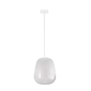 Image of Smoky Dome Pendant Ceiling Light White, 26cm, 1x E27