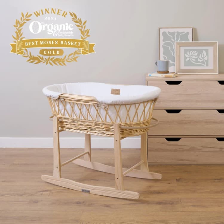 Image of Clair de Lune Clair de Lune Organic Wicker Moses - White