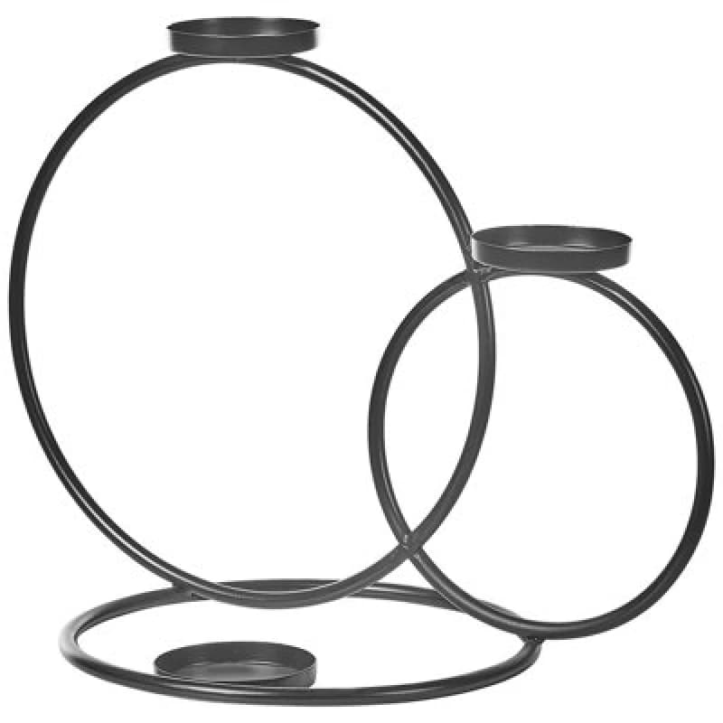 Image of Beliani Candle Holder Cakung Metal 33cm Black