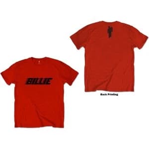 Image of Billie Eilish - Racer Logo & Blohsh Unisex XX-Large T-Shirt - Red