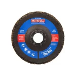 Image of Faithfull Aluminium Oxide Flap Disc 125 X 22mm 80 Grit
