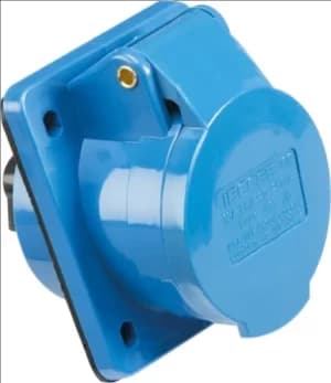Image of KnightsBridge 240V IP44 16A Angled Panel Mount Socket 2P+E